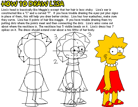 comment dessiner lisa simpson